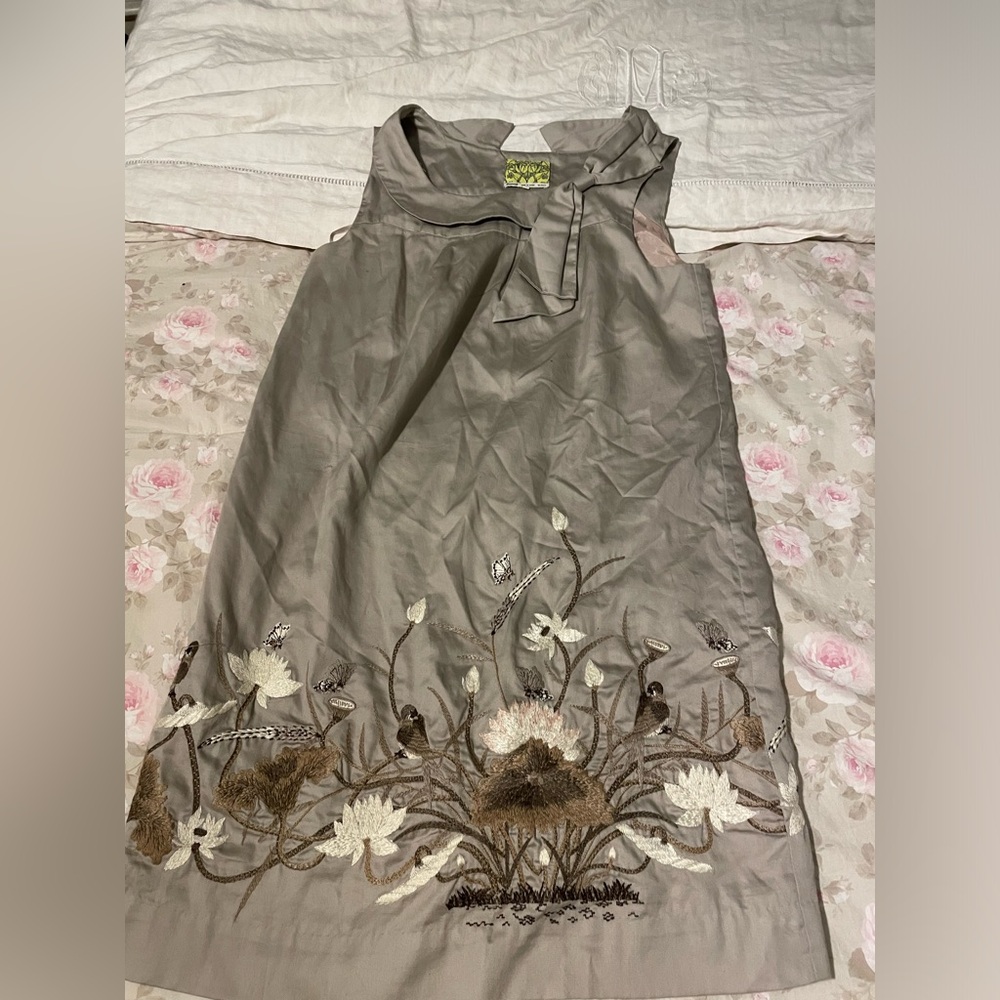 Anthropologie vintage embroidered bird dress